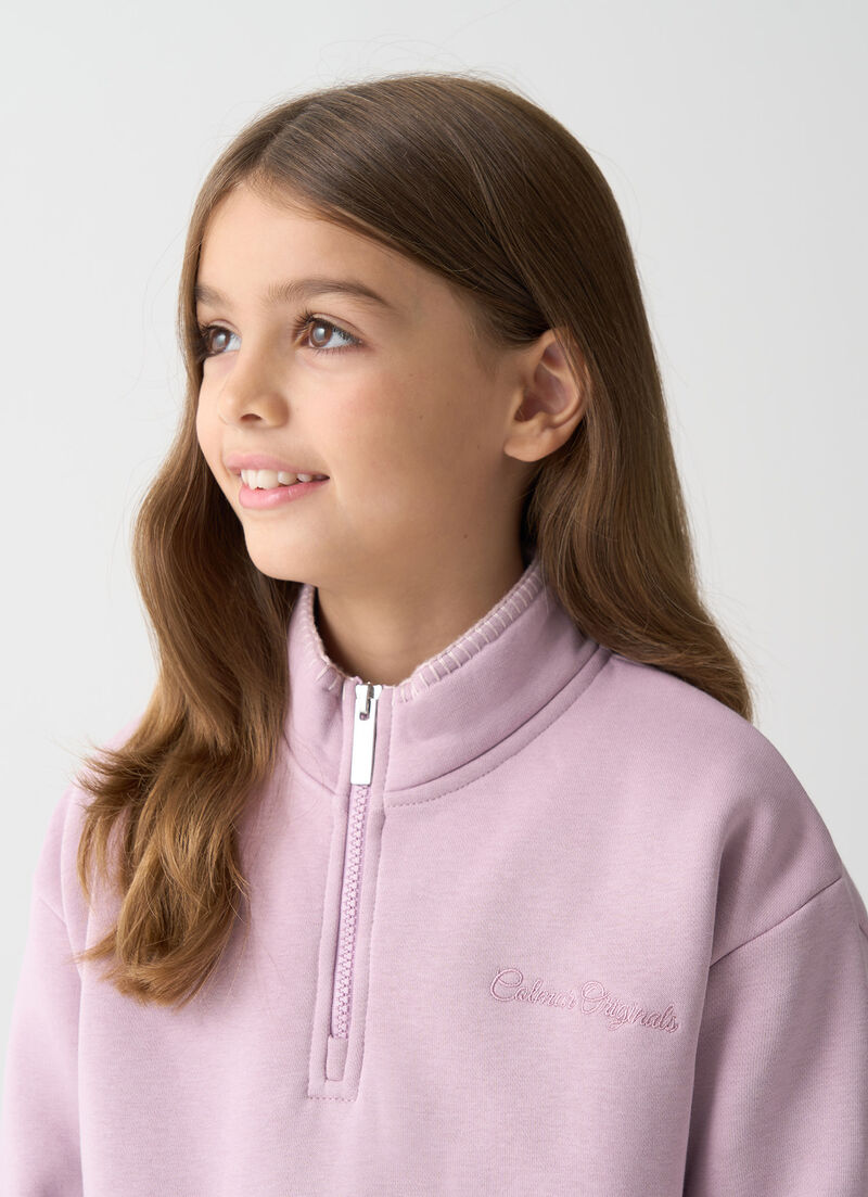 Half-zip sweatshirt with embroidery