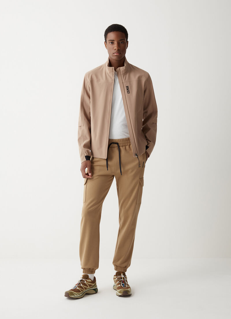 Stretch interlock cargo trousers