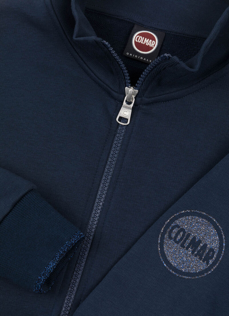 Full zip sweatshirt with high collar