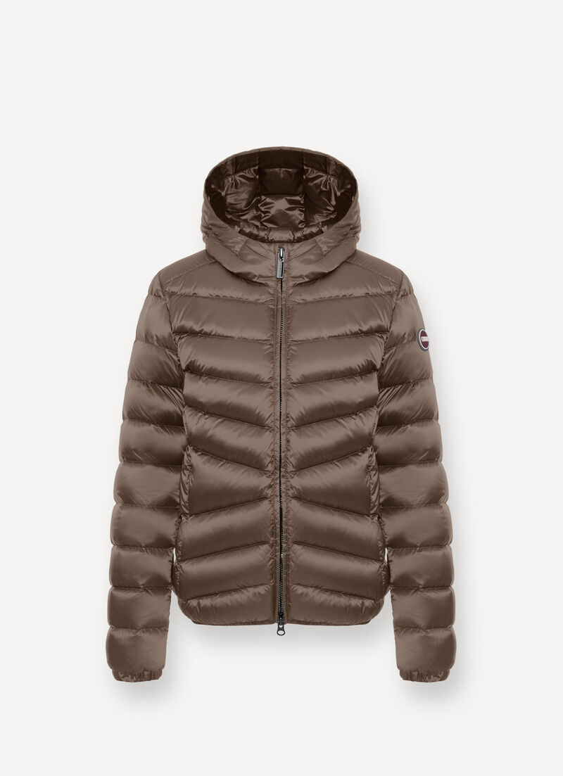 Quilted down jacket with hood