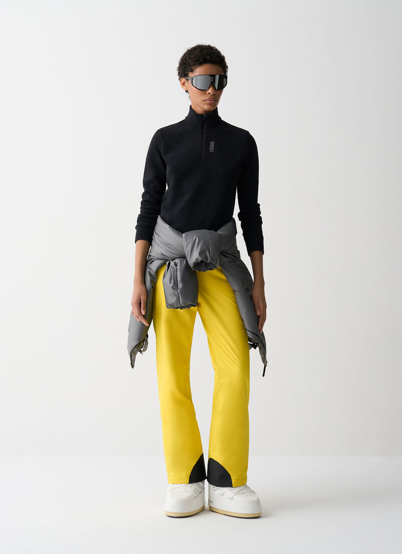 Half-zip wool ski fleece