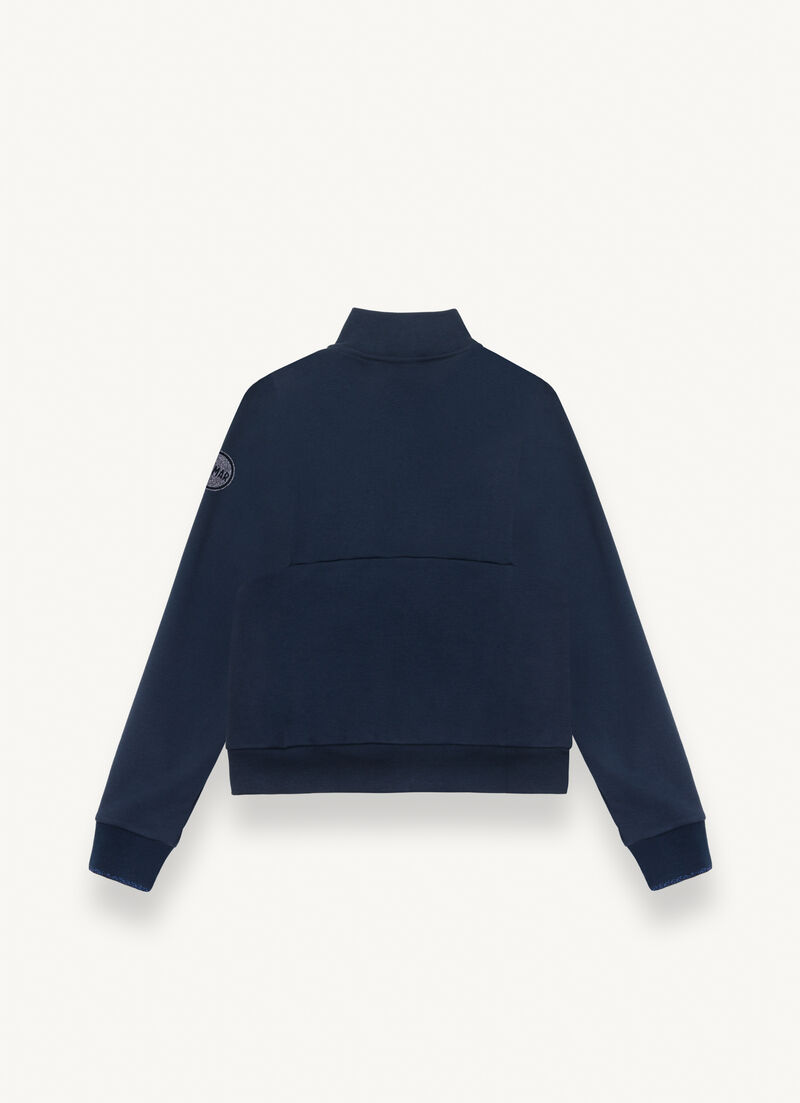 Full zip sweatshirt with high collar