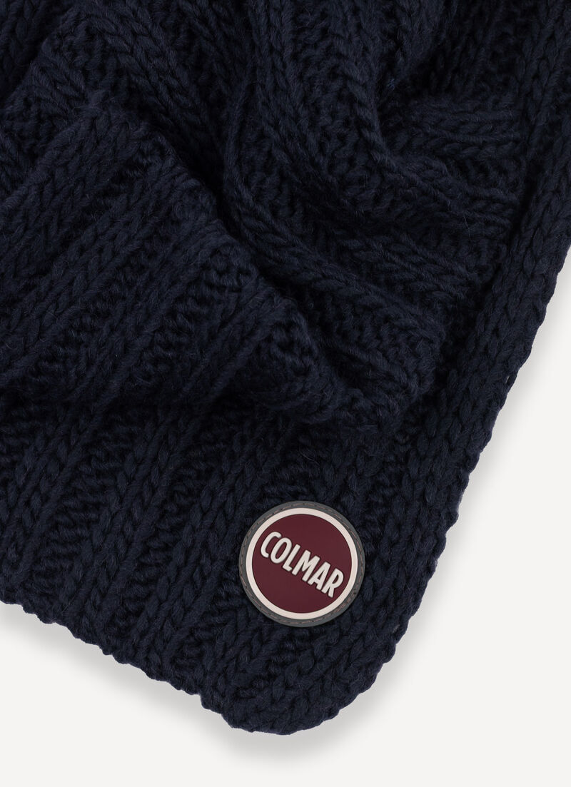 Long unisex rib-knit scarf