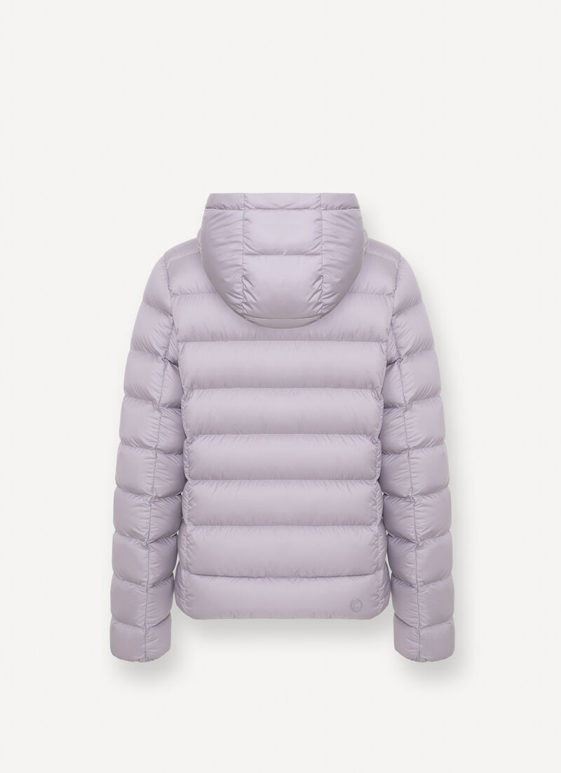 Hooded opaque down jacket