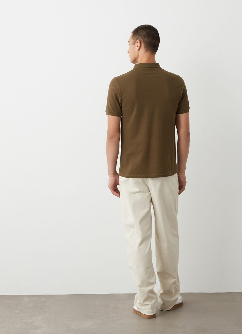 Piqué polo-shirt with ribbed trims