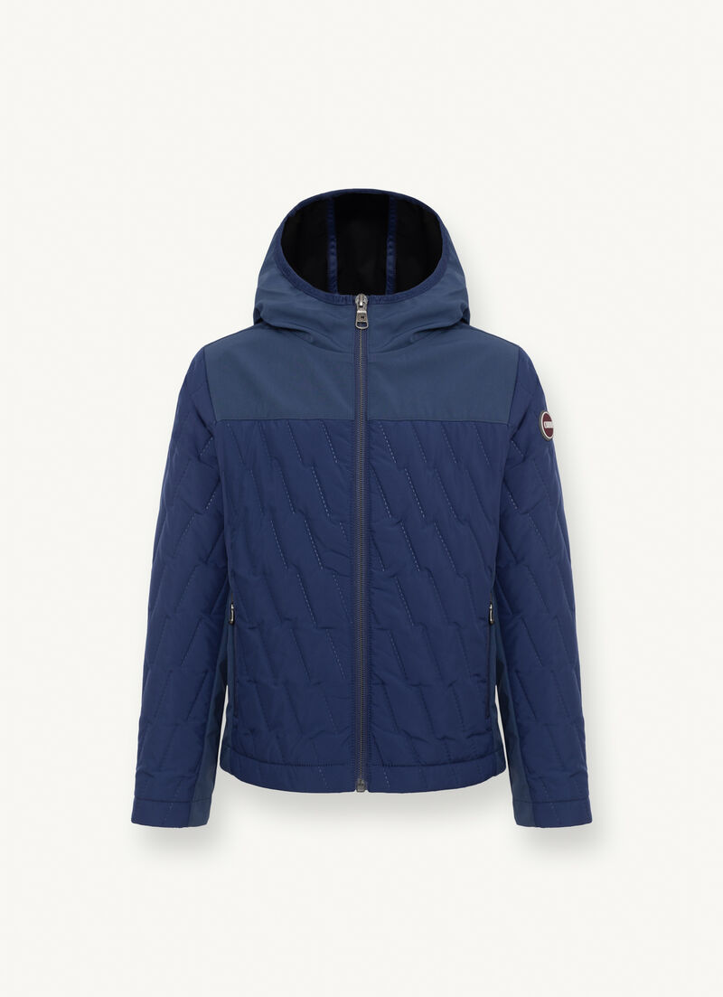 Hooded jacket with ultrasonic seams