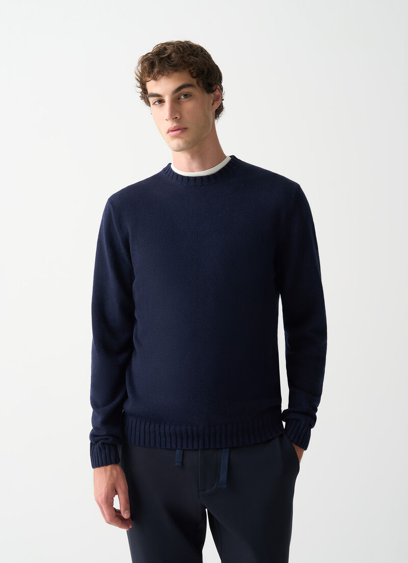 Branded wool pullover
