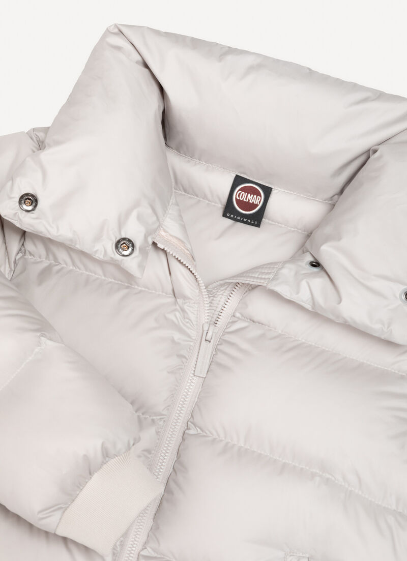 Down jacket with high collar
