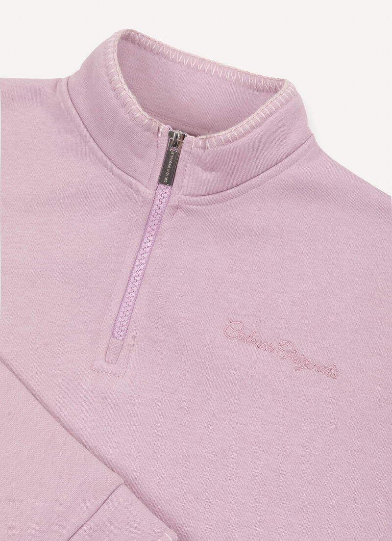Half-zip sweatshirt with embroidery