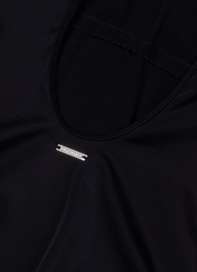 One-piece swimsuit with adjustable shoulder straps