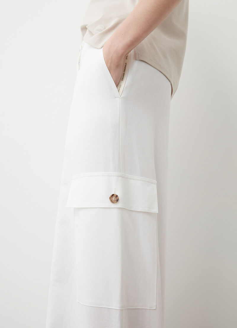 Linen cargo trousers