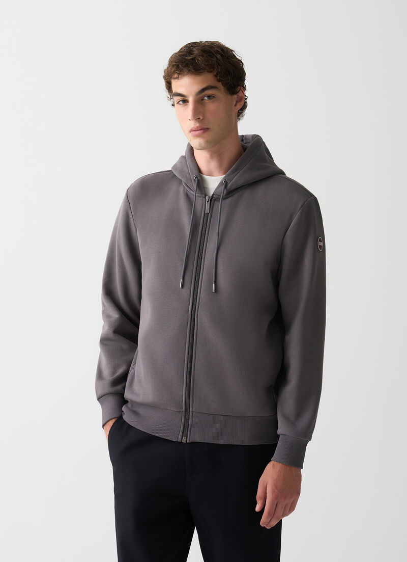 Full zip cotton sweatshirt
