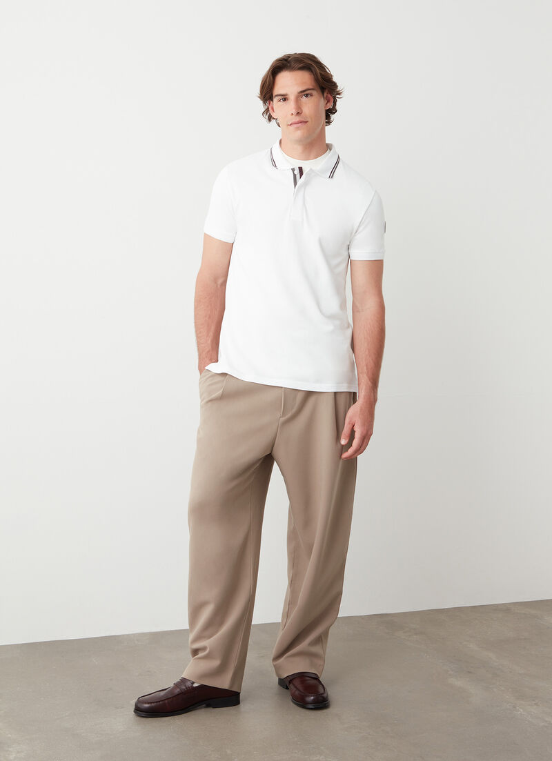 Piqué polo-shirt with tri-colour details