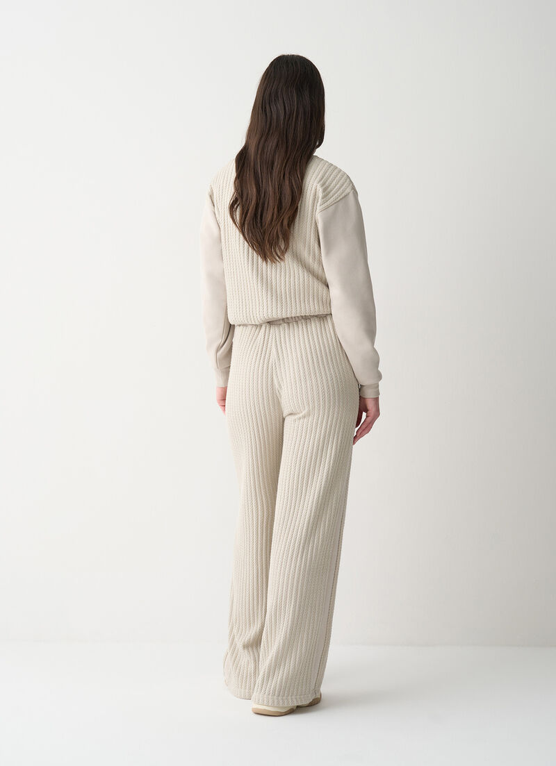 Cable-knit tracksuit bottoms