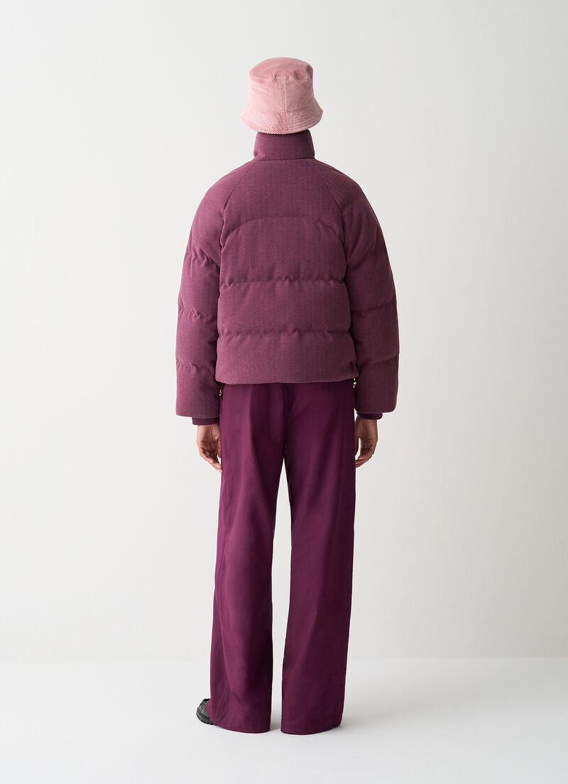 Down jacket with chevron design