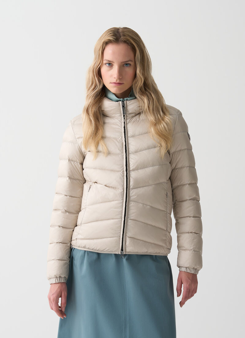 Quilted down jacket with hood