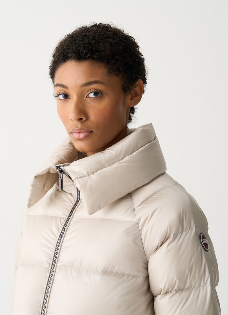 Down jacket with fur collar