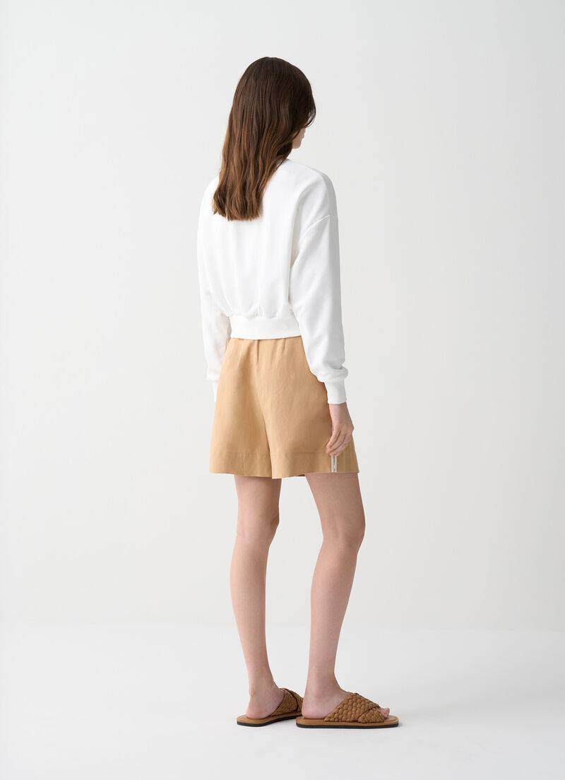 Cropped relaxed-fit sweatshirt