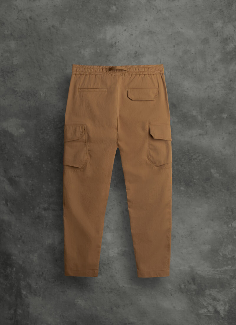 Drawstring trousers in technical fabric