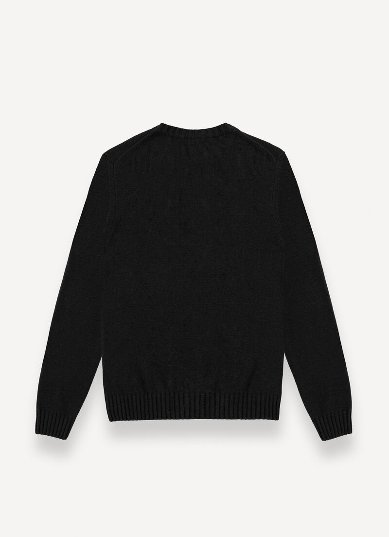 Branded wool pullover