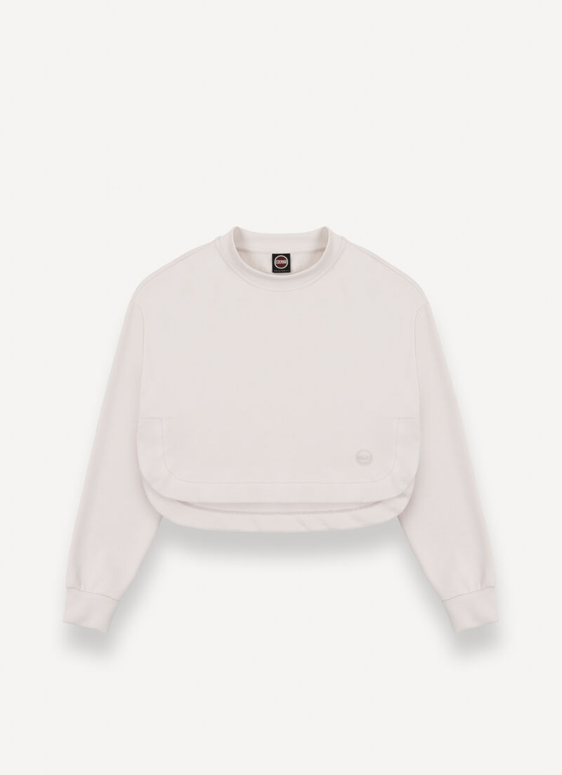 Cropped sweatshirt with rounded hem