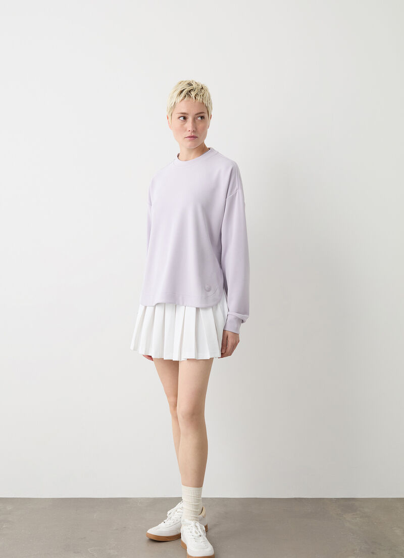 Sweatshirt with rounded hem