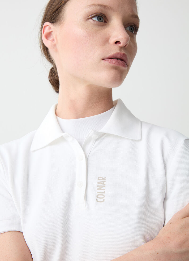 Technical piqué polo-shirt