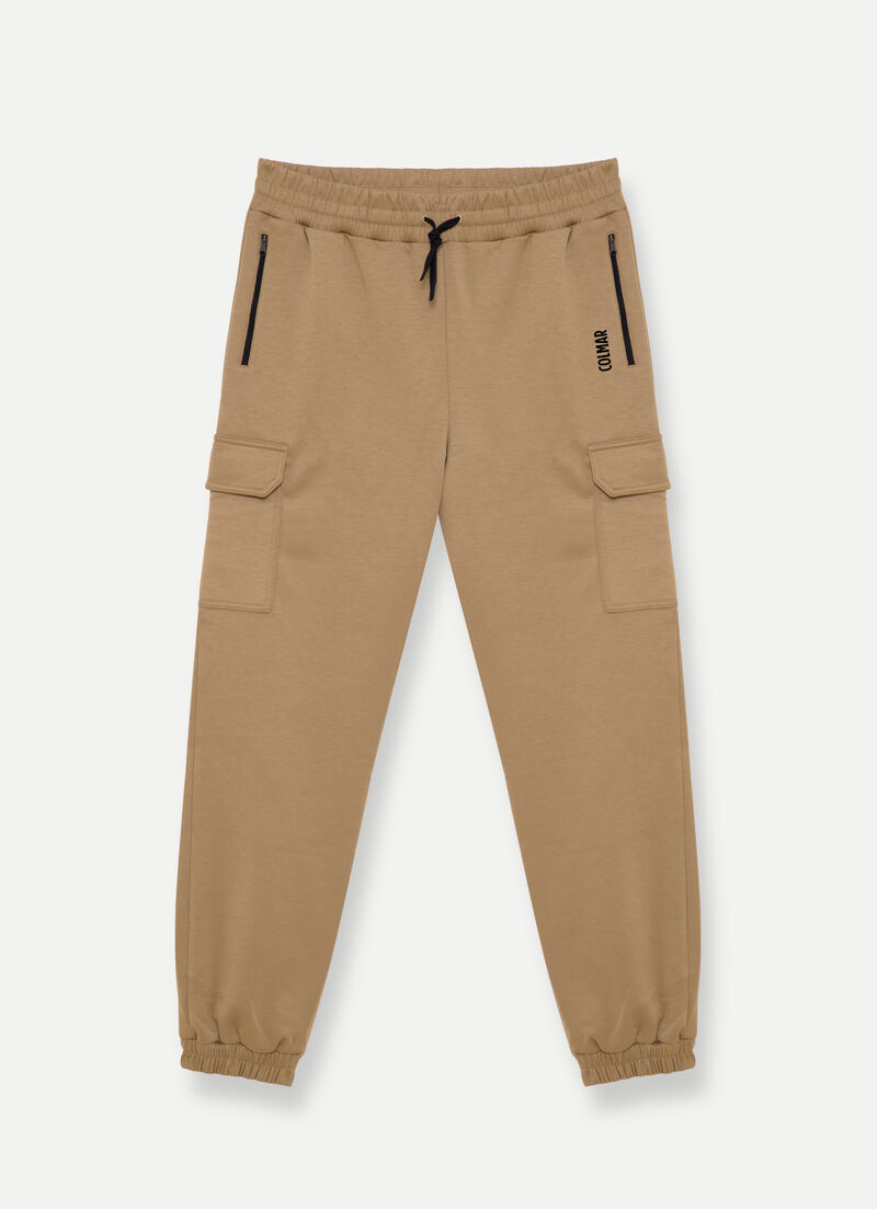 Stretch interlock cargo trousers