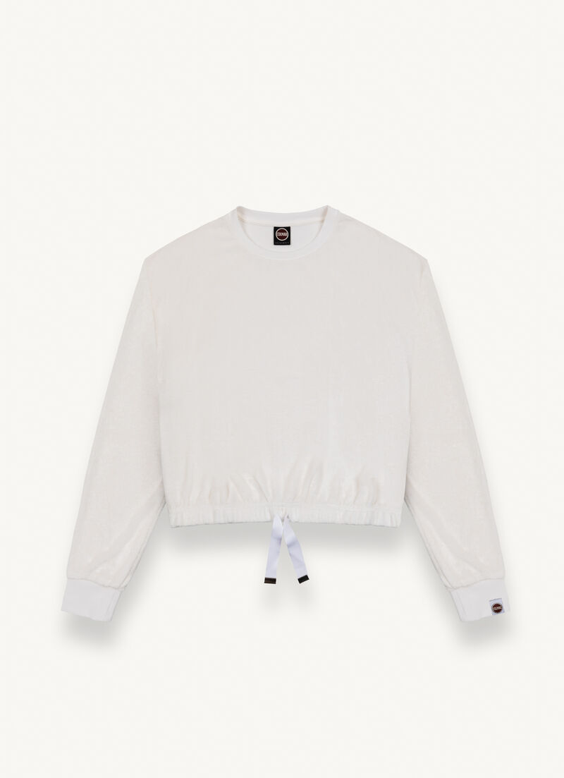 Chenille round-neck sweatshirt