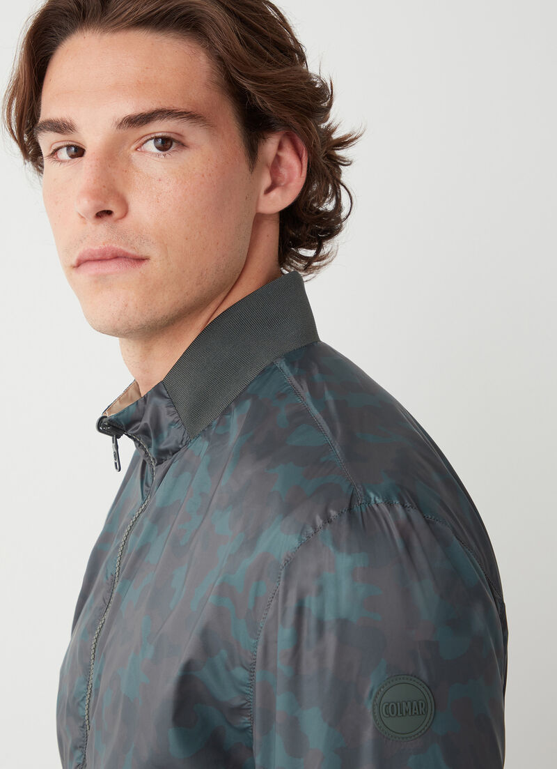 Reversible camouflage bomber jacket