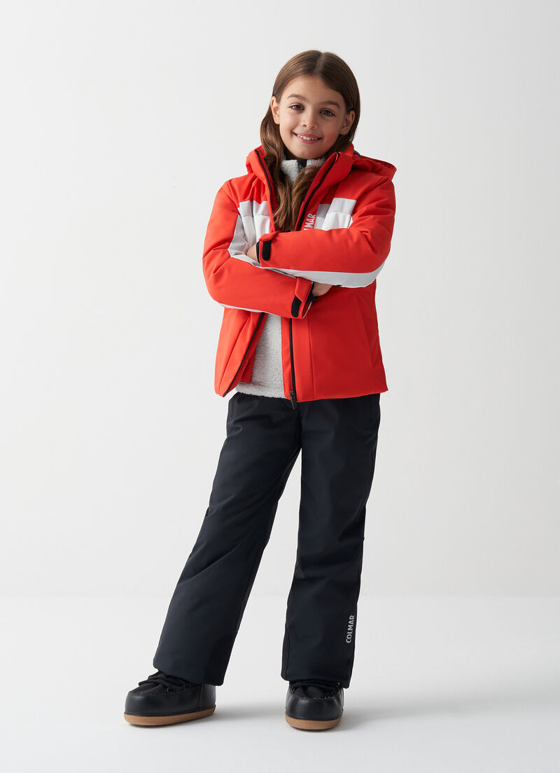 Girl's colour-block ski jacket