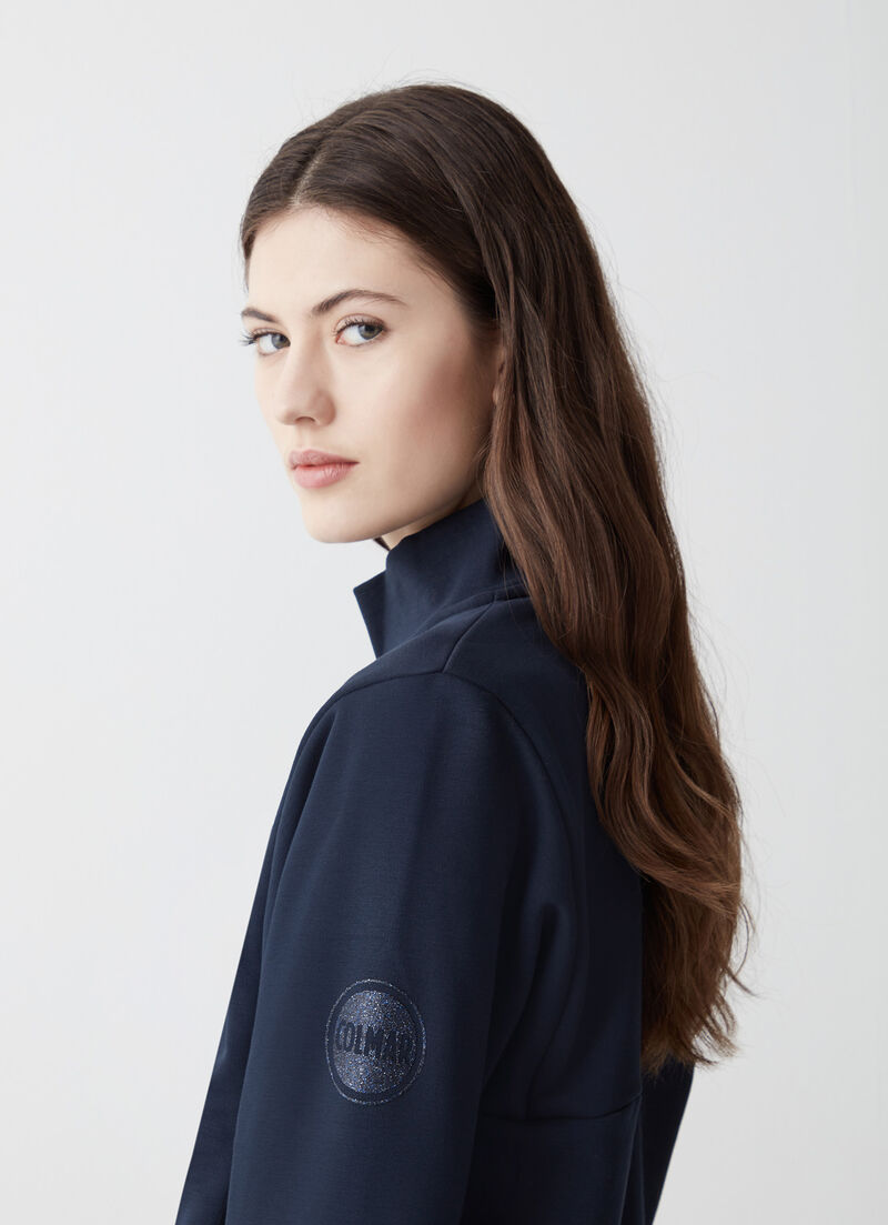 Full zip sweatshirt with high collar