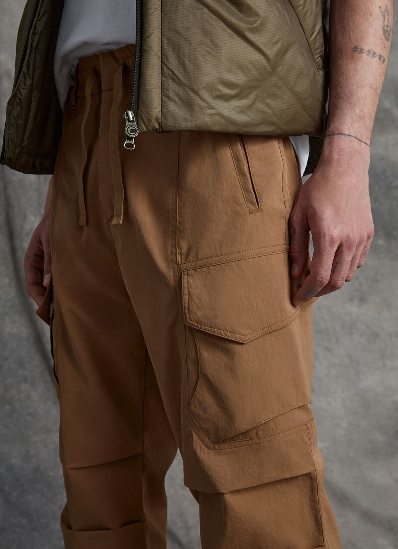 Drawstring trousers in technical fabric