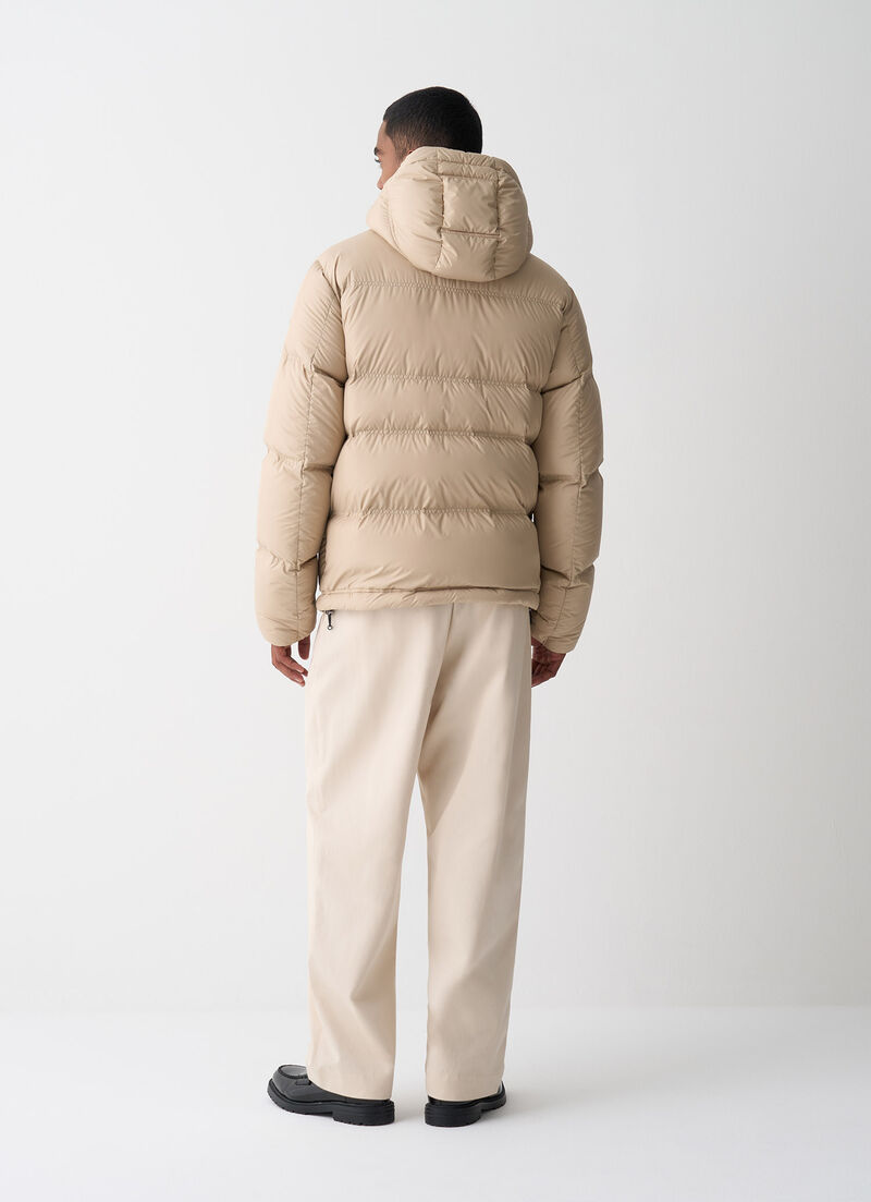 Puffy down jacket with hood