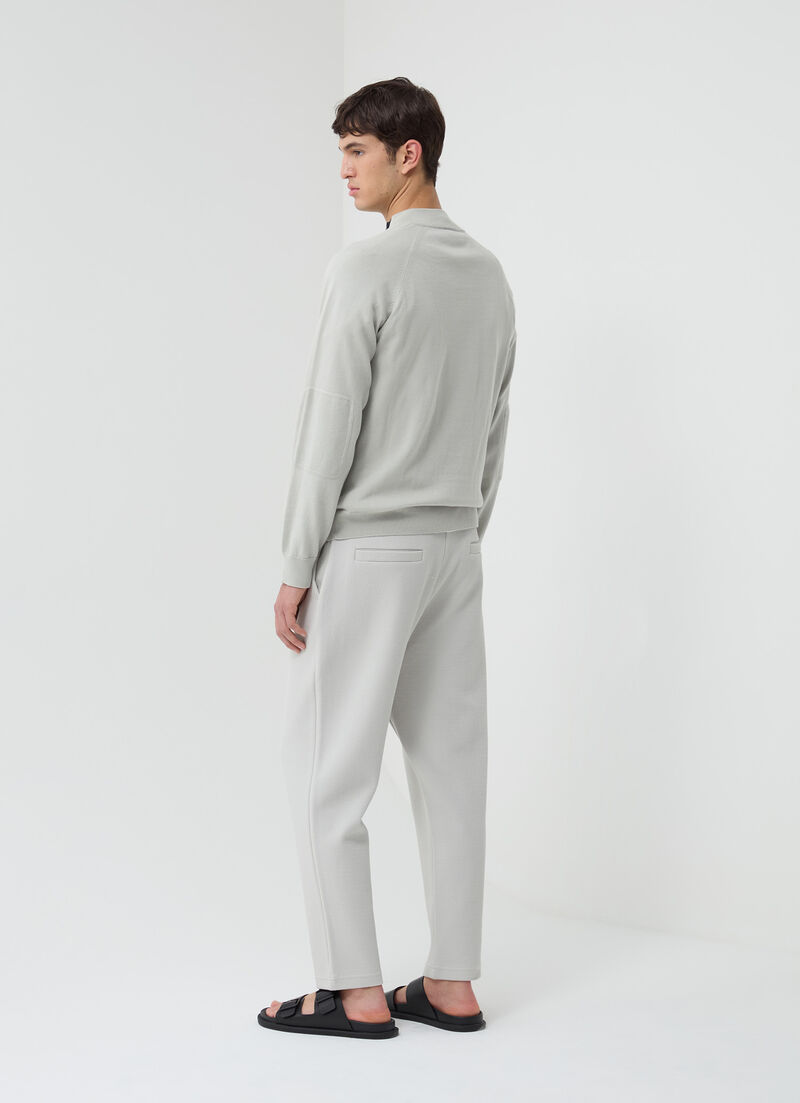 Pullover with asymmetrical zip