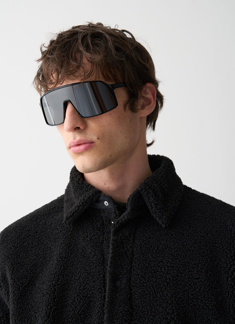 Unisex teddy-effect overshirt