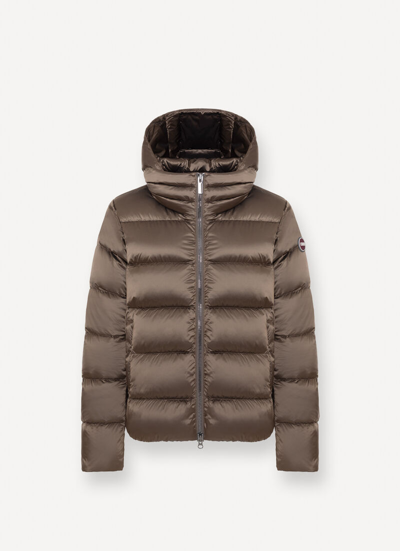 Down jacket with detachable hood