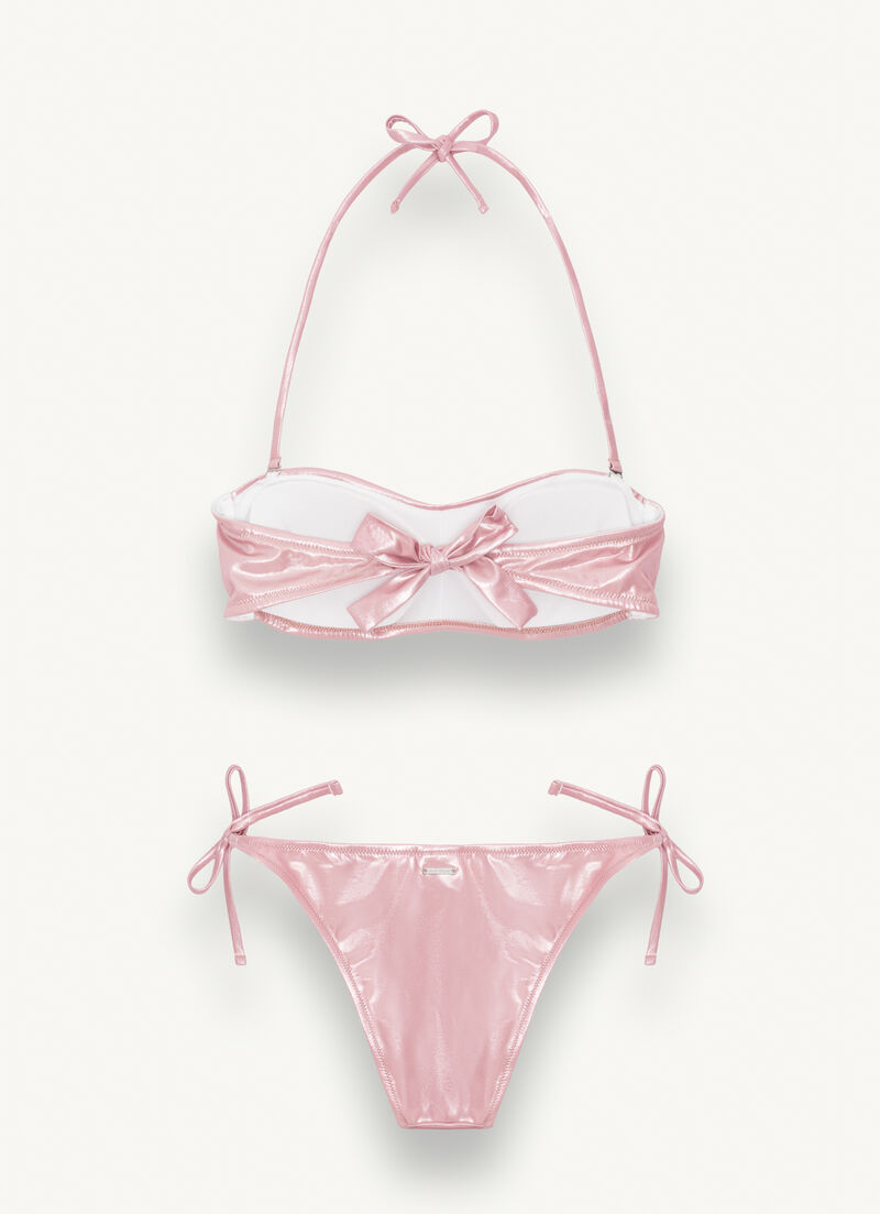 Glitter effect bandeau bikini