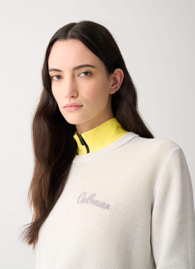 Technical wool pullover