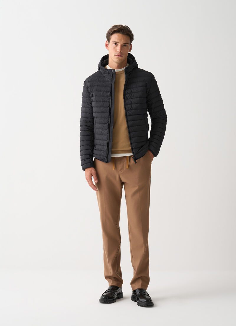 Light down jacket with hood