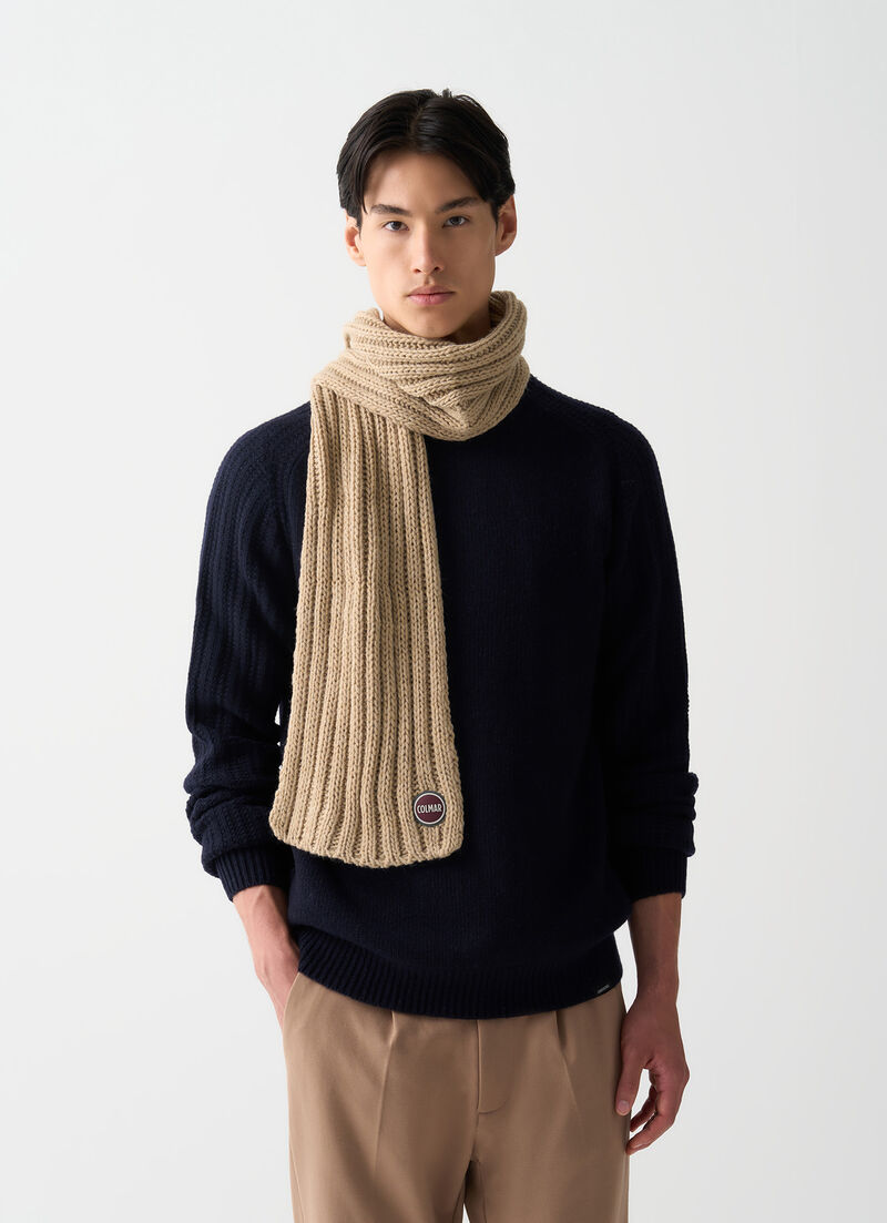 Long unisex rib-knit scarf