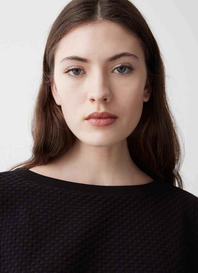 Boat-neck sweatshirt