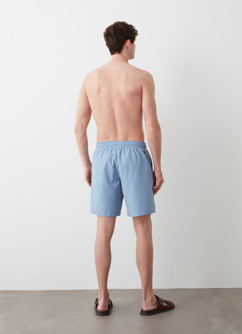 Long swim shorts with drawstring