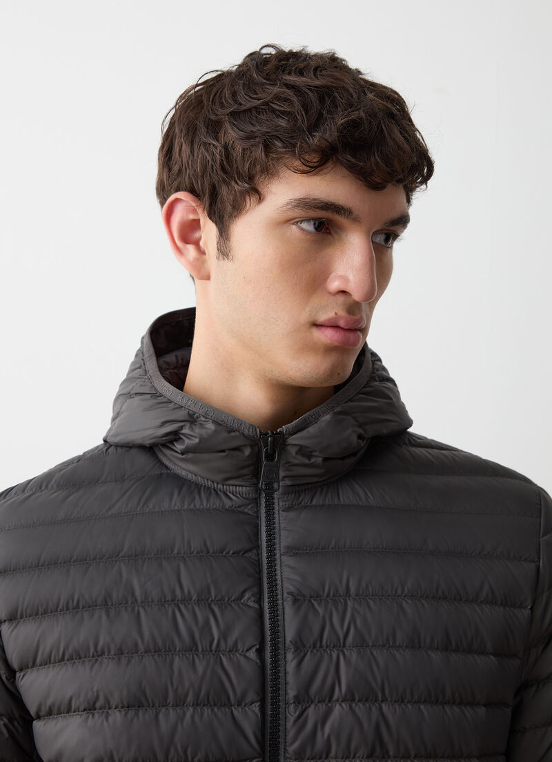 Autumn down jacket with hood