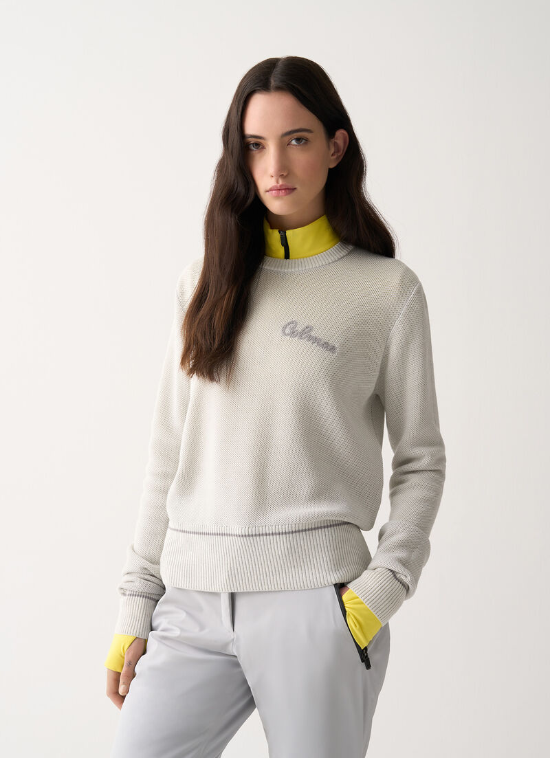 Technical wool pullover