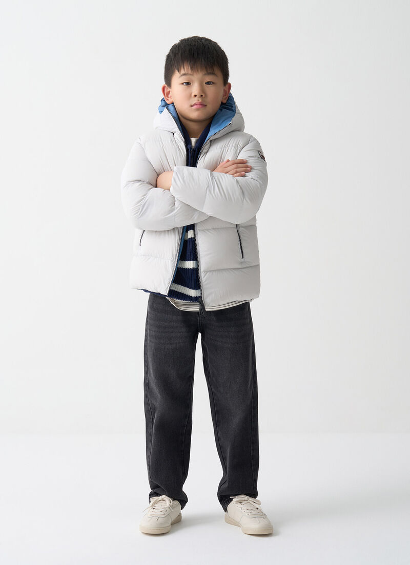 Reversible hooded quilted jacket