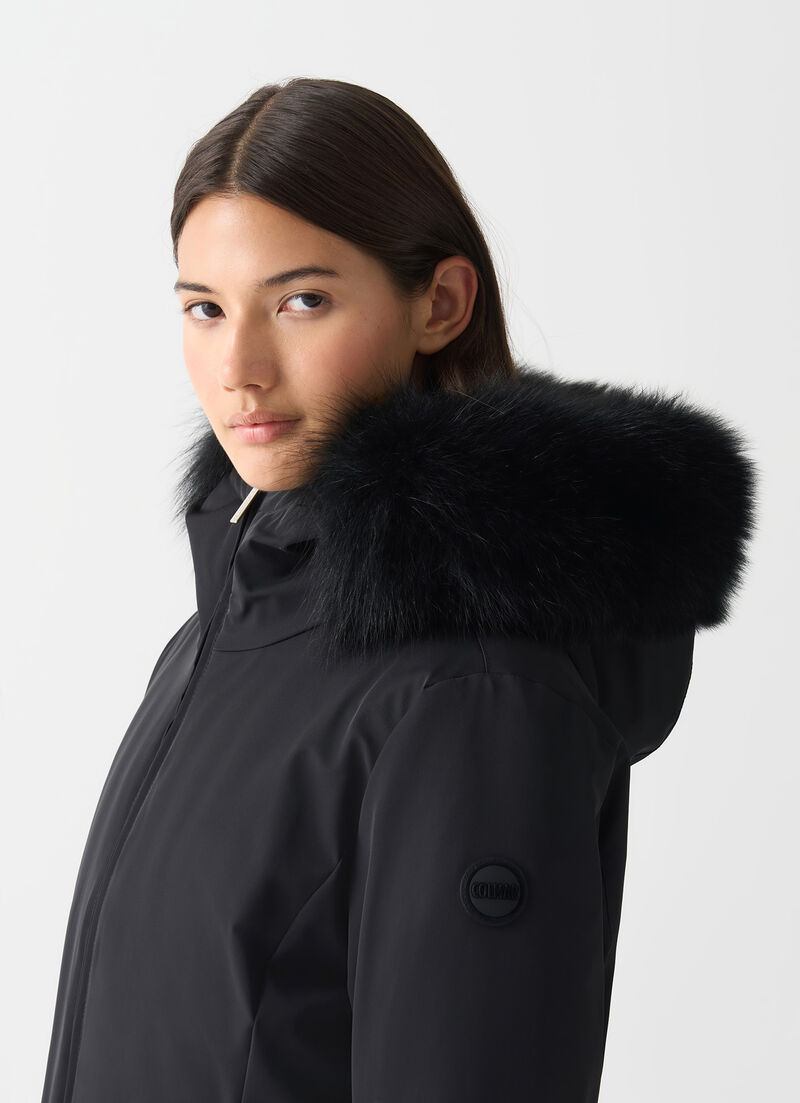 Waterproof down jacket with fur