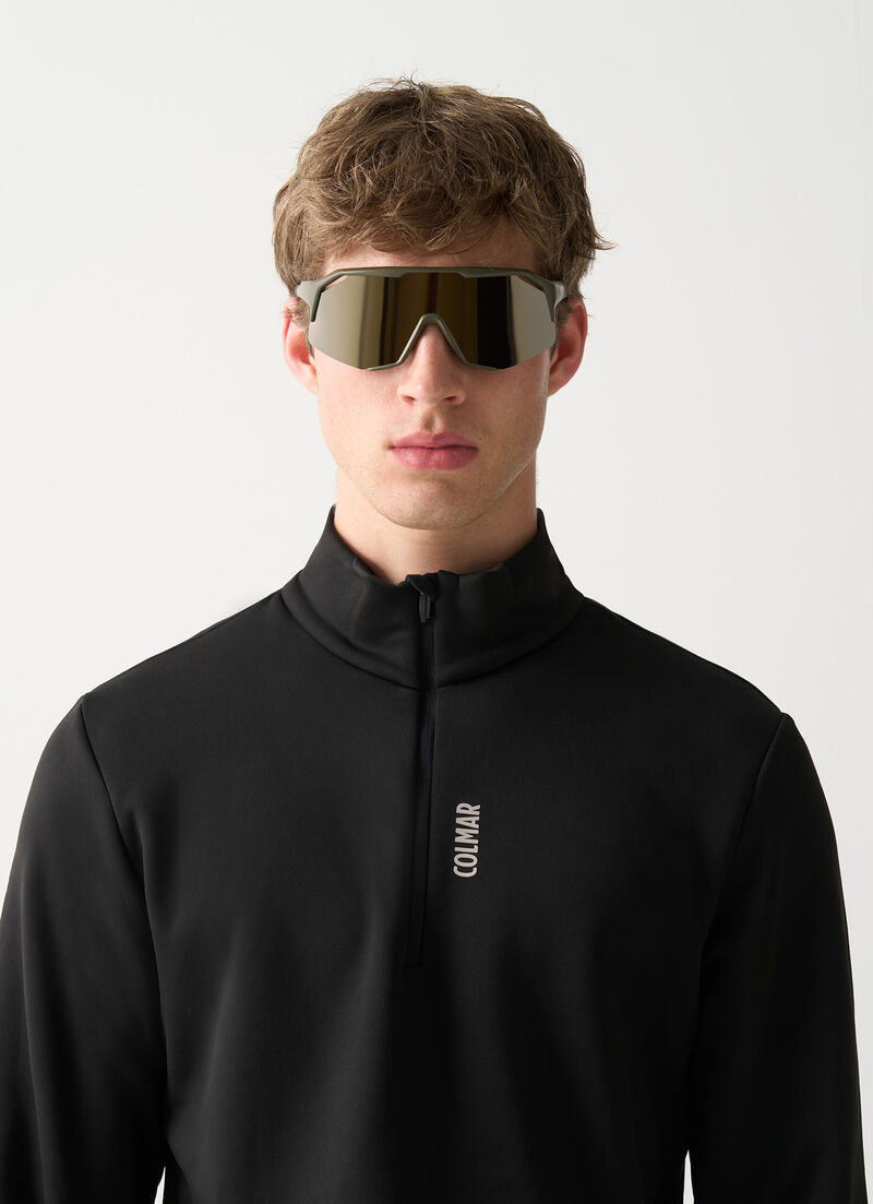 Half-zip stretch ski fleece
