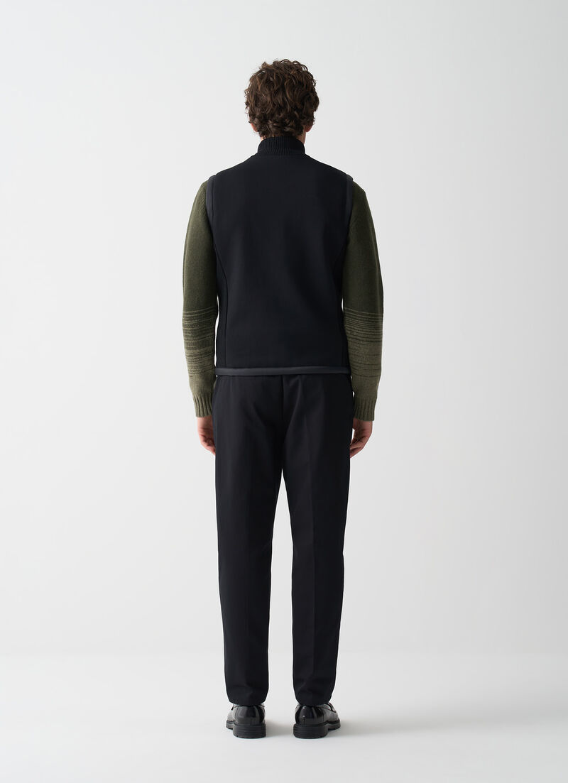 Vest with rib-knit inserts