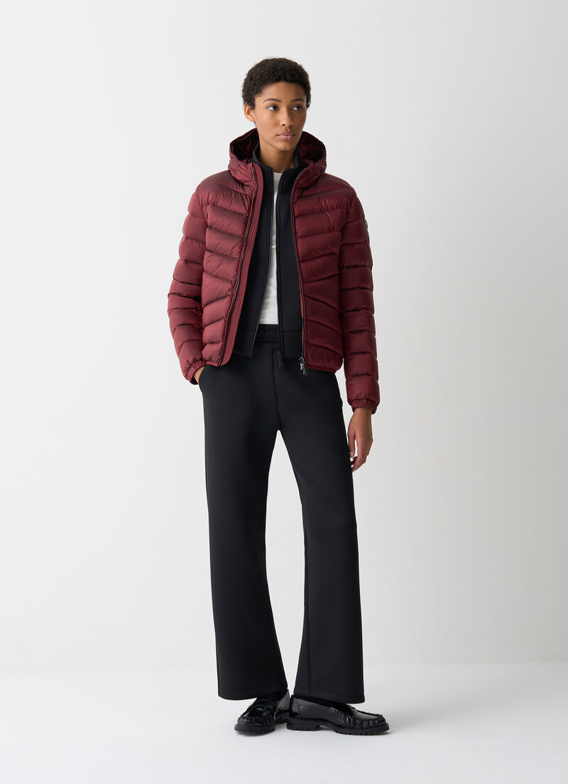 Quilted down jacket with hood